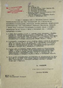 Pismo Przewodniczącego Związku Zawodowego w Przemyślu z dn. 2.01.1981 r. do władz rządowych i samorządowych w sprawie podjętych uchwał podczas strajku okupacyjnego w Urz
