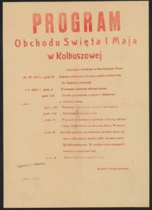 Plakat pierwszomajowy z 1960 roku Kolbuszowa