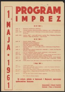 Plakat pierwszomajowy z 1961 roku Rzeszów
