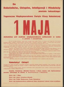 Plakat pierwszomajowy z 1961 roku Łańcut