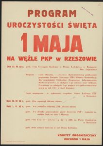 Plakat pierwszomajowy z 1962 roku Rzeszów