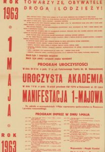 Plakat pierwszomajowy z 1963 roku Rzeszów