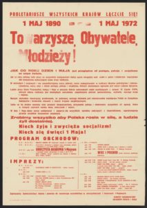 Plakat pierwszomajowy z 1972 roku Przemyśl