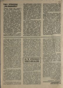 Solidarność Podkarpacka druk Regionalnej Organizacji Związkowej w Krośnie z dn. 25.04.1981 r. do użytku wewnątrzzwiązkowego, s.336