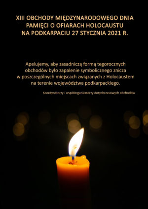 symboliczny znicz Międzynarodowych Dni Pamięci o Ofiarach Holokaustu na Podkarpaciu