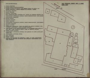 Plan sytuacyjny fabryki gumy w Sanoku przed 1939 r.